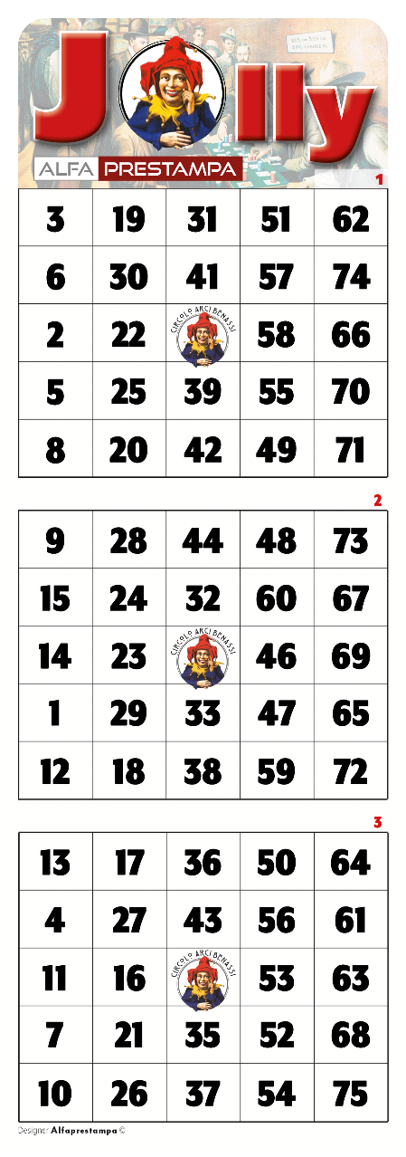 LE NOSTRE CARTELLE DELLA TOMBOLA