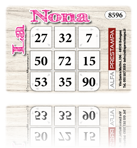 LE NOSTRE CARTELLE DELLA TOMBOLA